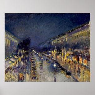 Camille Pissarro - Boulevard Montmartre nattetid Poster