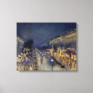 Camille Pissarro - Boulevard Montmartre på natten Canvastryck