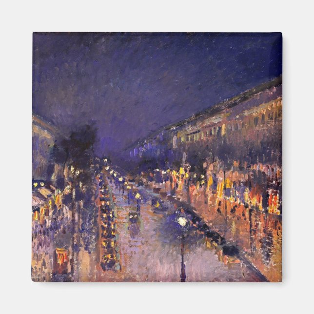 Camille Pissarro Boulevard Montmartre på natten Magnet (Framsidan)