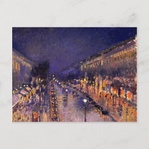 Camille Pissarro Boulevard Montmartre på natten Vykort