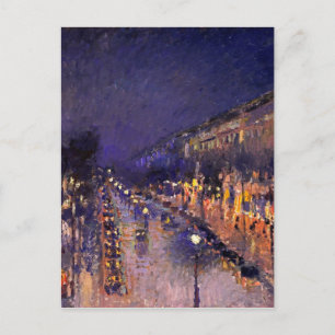 Camille Pissarro Boulevard Montmartre på natten Vykort