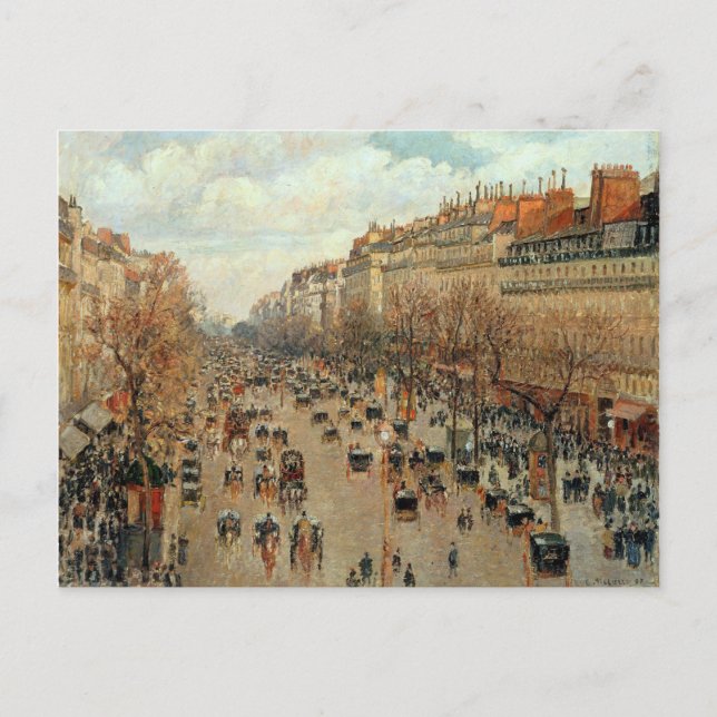 Camille Pissarro Boulevard Montmartre Painting Vykort (Framsida)