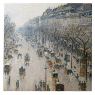 Camille Pissarro - boulevarden Montmartre Kakelplatta