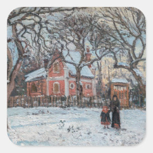 Camille Pissarro - Chataigniers a Louvecienne Fyrkantigt Klistermärke