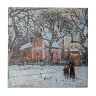 Camille Pissarro - Chataigniers a Louvecienne Kakelplatta