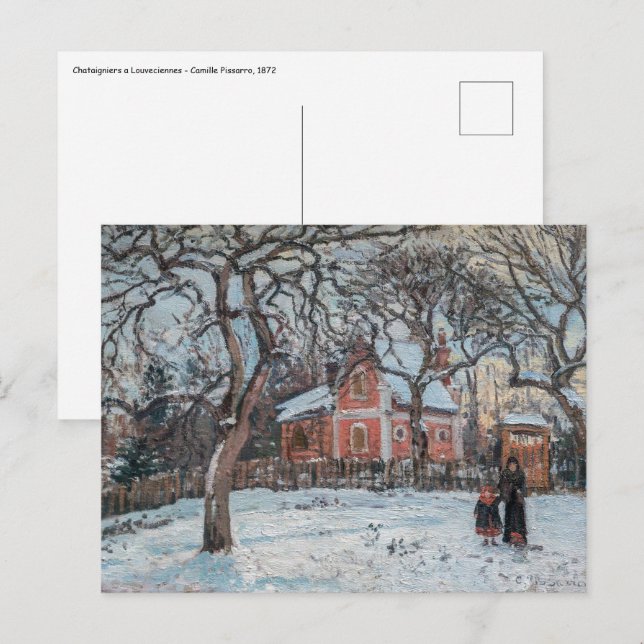 Camille Pissarro - Chataigniers a Louvecienne Vykort (Fram/baksida)