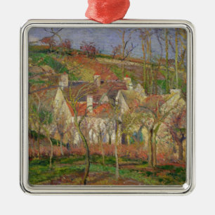 Camille Pissarro de röda taken, eller tränga Julgransprydnad Metall