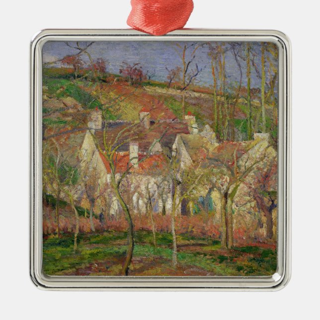 Camille Pissarro | de röda taken, eller tränga Julgransprydnad Metall (Framsidan)