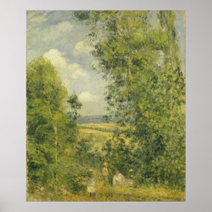 Camille Pissarro en vila i ängen Poster