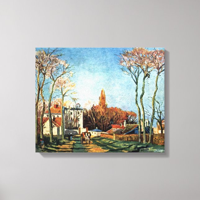Camille Pissarro Entrance till byn Voisin Canvastryck (Framsida)