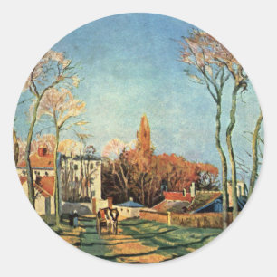 Camille Pissarro Entrance till byn Voisins Runt Klistermärke