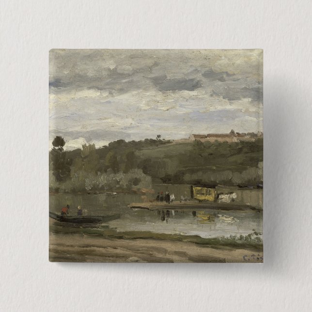 Camille Pissarro | färja på Knapp (Framsida)