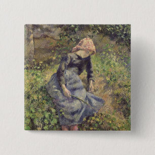 Camille Pissarro flicka med en pinne, 1881 Knapp