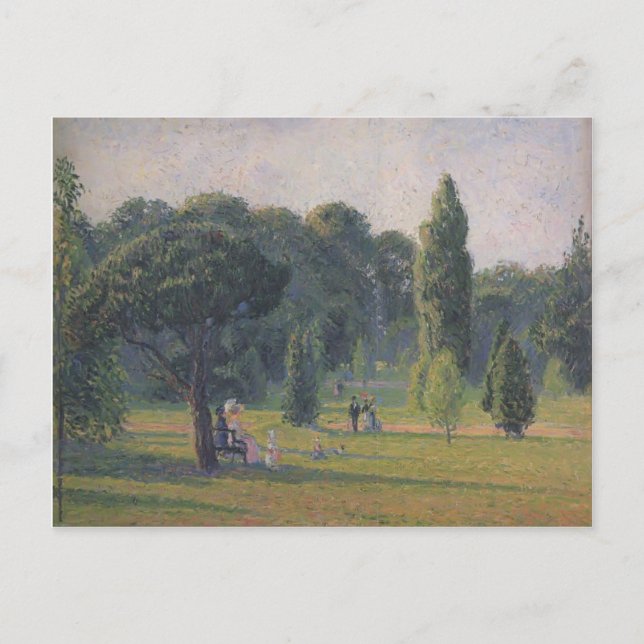 Camille Pissarro- Gardens at Kew, Sunset Vykort (Framsida)