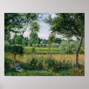 Camille Pissarro - God morgon, solljuseffekt, Erag Poster