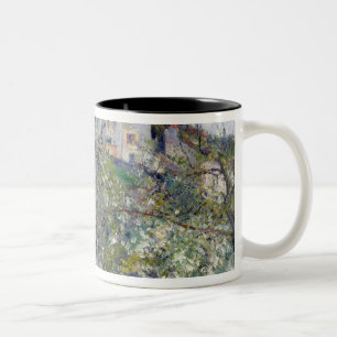 Camille Pissarro grönsakträdgården med träd Två-Tonad Mugg