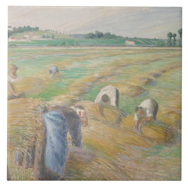 Camille Pissarro - Harvest Kakelplatta (Framsidan)