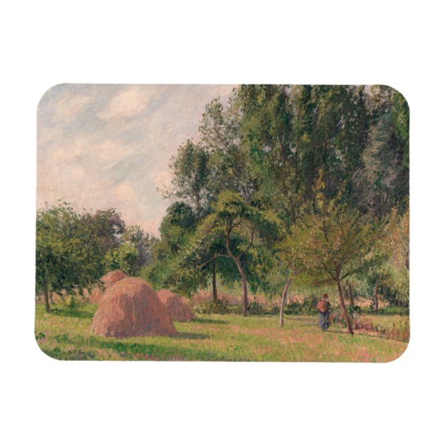 Camille Pissarro | Haystacks, God morgon, Eragny Magnet (Horisontell)