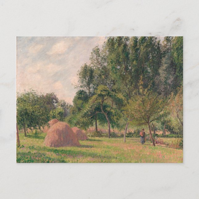 Camille Pissarro | Haystacks, God morgon, Eragny Vykort (Framsida)