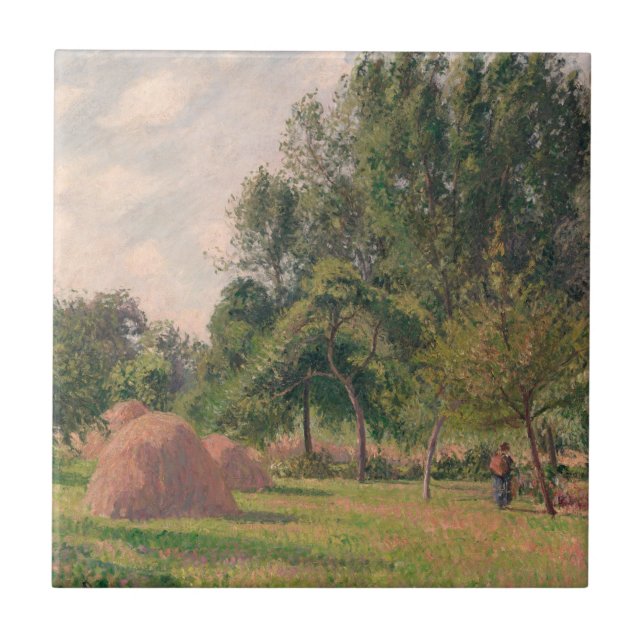 Camille Pissarro | höstackar, morgon, Eragny Kakelplatta (Framsidan)