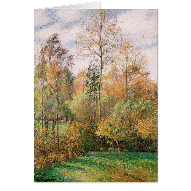 Camille Pissarro - Hösten, Poplars, Eragny Hälsningskort (Framsidan)