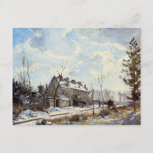 Camille Pissarro-Louveciennes Road Snö Effect Vykort