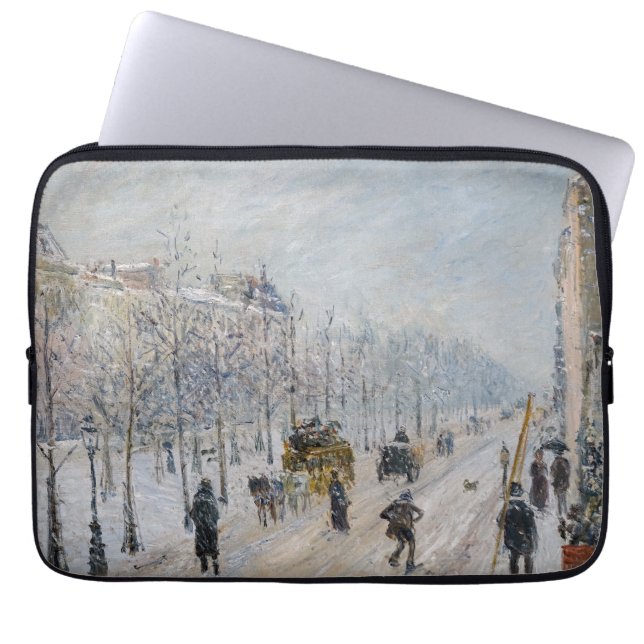 Camille Pissarro - Outer Boulevards, Snö Effect Laptop Fodral (Framsidan)