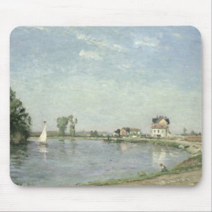 Camille Pissarro på flod kant, 1871 Musmatta