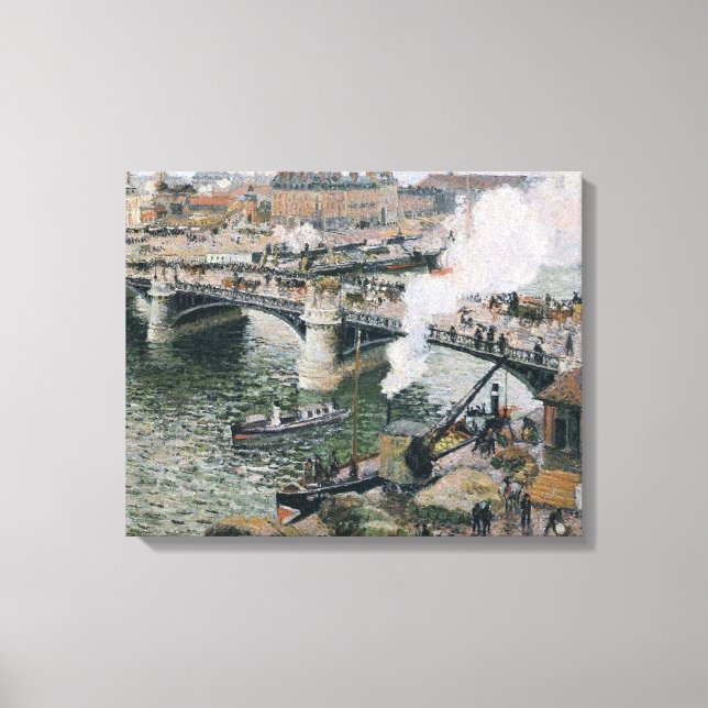 Camille Pissarro Pont Boieldieu in Rouen Painting Canvastryck (Framsida)