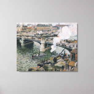 Camille Pissarro Pont Boieldieu in Rouen Painting Canvastryck