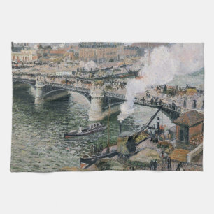 Camille Pissarro Pont Boieldieu in Rouen Painting Kökshandduk