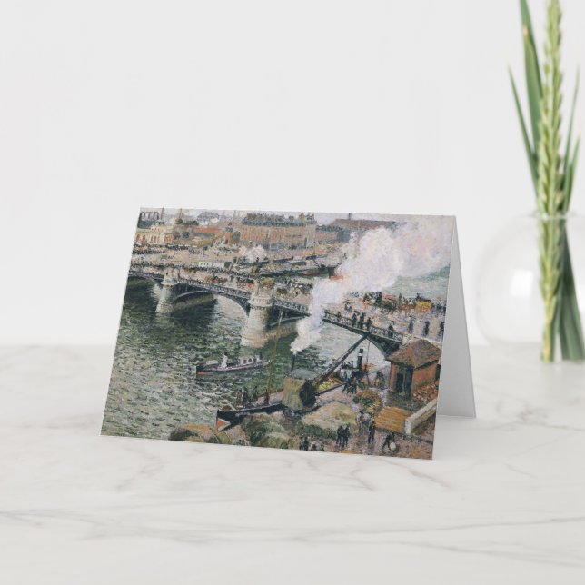 Camille Pissarro Pont Boieldieu in Rouen Painting Kort (Framsida)