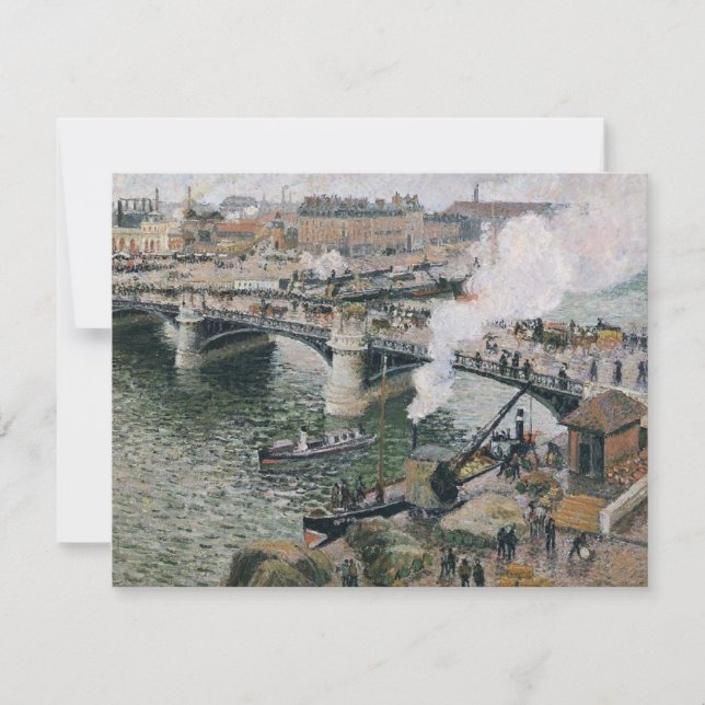 Camille Pissarro Pont Boieldieu in Rouen Painting Kort (Framsida)