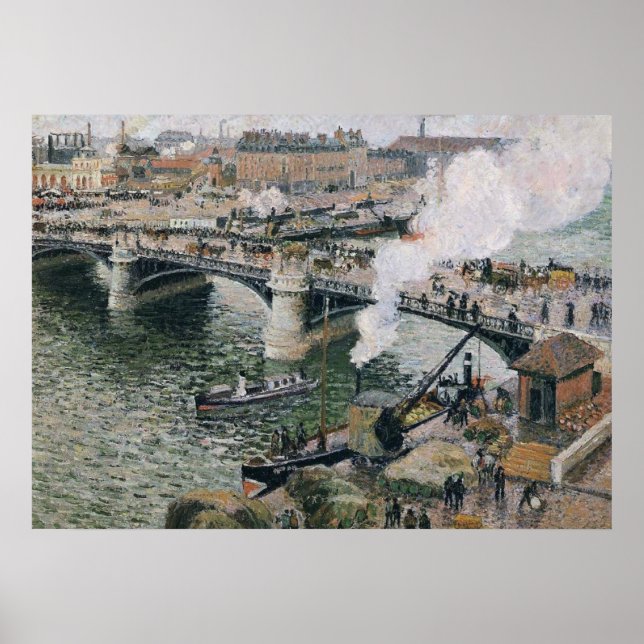 Camille Pissarro Pont Boieldieu in Rouen Painting Poster (Framsidan)