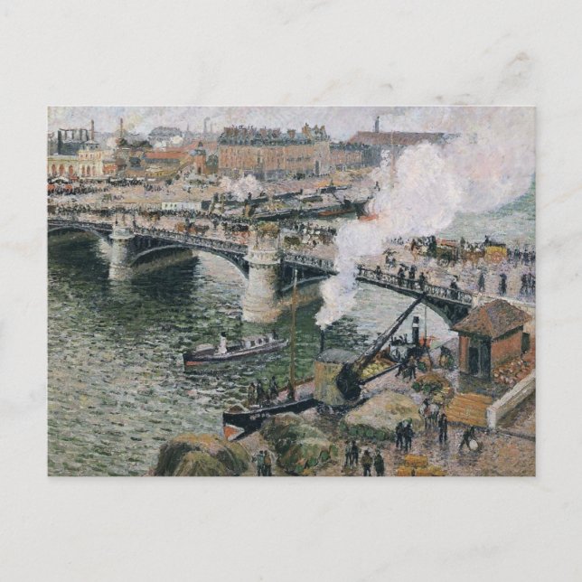 Camille Pissarro Pont Boieldieu in Rouen Painting Vykort (Framsida)
