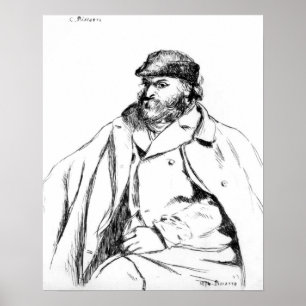 Camille Pissarro porträtt av Cezanne, 1874 Poster
