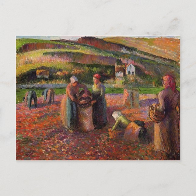 Camille Pissarro- Potato Harvest Vykort (Framsida)
