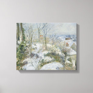Camille Pissarro - Rabbit Warren vid Pontoise, Snö Canvastryck