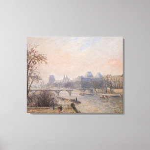 Camille Pissarro - Seine och Louvre Canvastryck