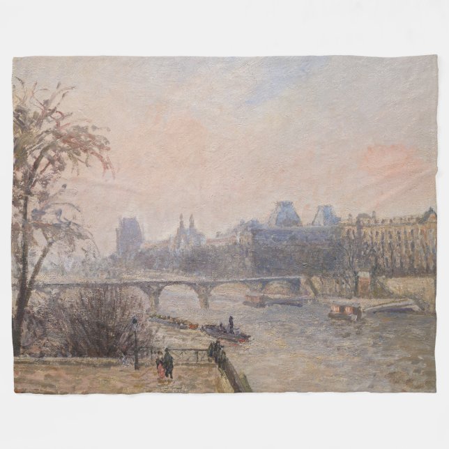 Camille Pissarro - Seine och Louvre Fleecefilt (Framsidan (Horisontell))