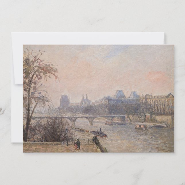 Camille Pissarro - Seine och Louvre Inbjudningar (Framsida)