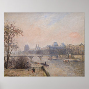 Camille Pissarro - Seine och Louvre Poster