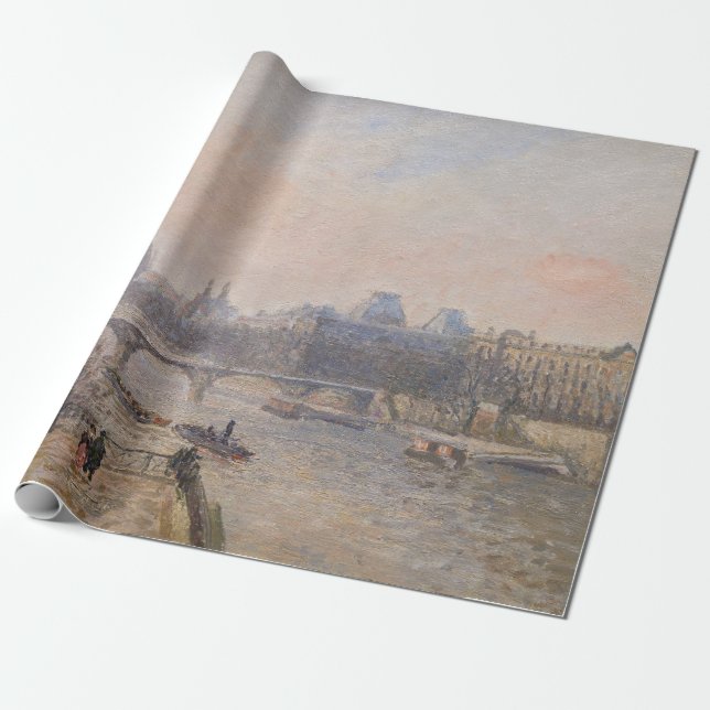 Camille Pissarro - Seine och Louvre Presentpapper (Utrullad)