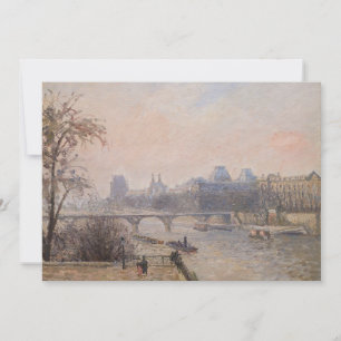 Camille Pissarro - Seine och Louvre Tack Kort