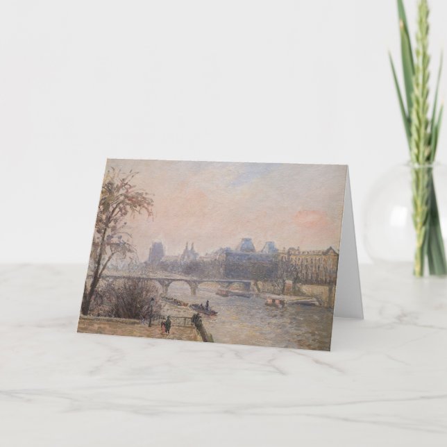 Camille Pissarro - Seine och Louvren Kort (Framsida)