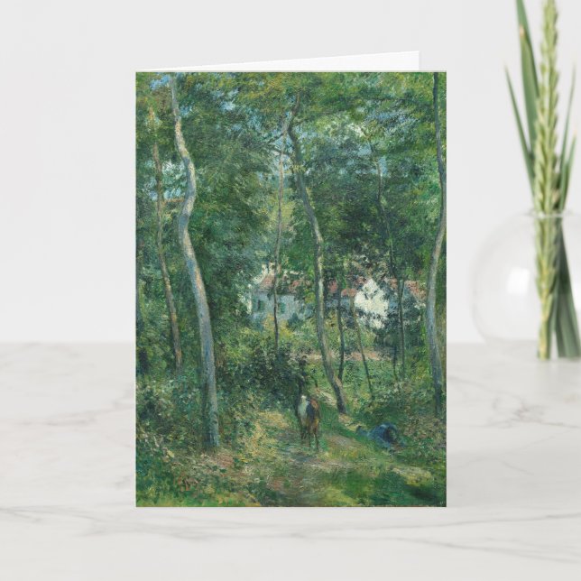 Camille Pissarro Skogsbryn Nära L'Hermitag Kort (Framsida)