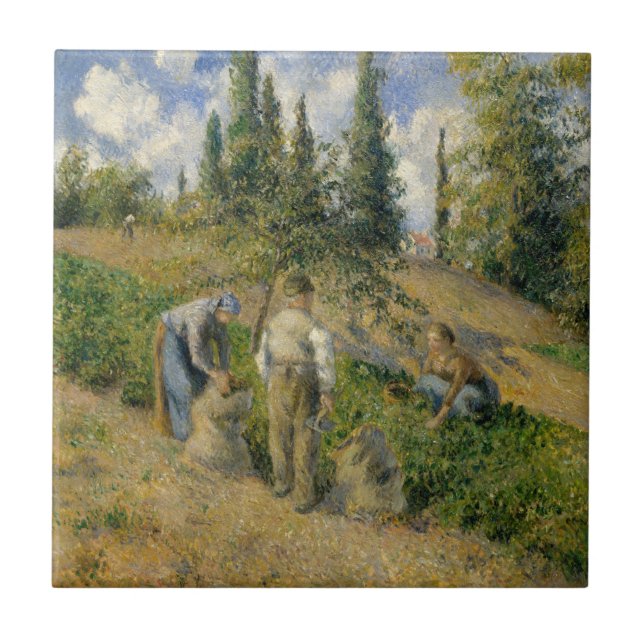Camille Pissarro | skörden, Pontoise Kakelplatta (Framsidan)