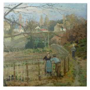 Camille Pissarro staket, 1872 (olja på kanfas) Kakelplatta