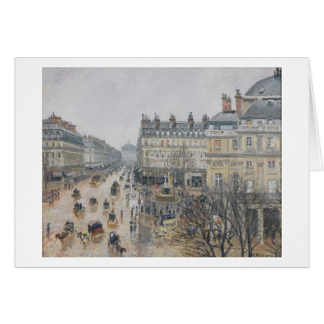 Camille Pissarro | Ställe du Theater Francais, Par Hälsningskort (Framsidan Horizontal)
