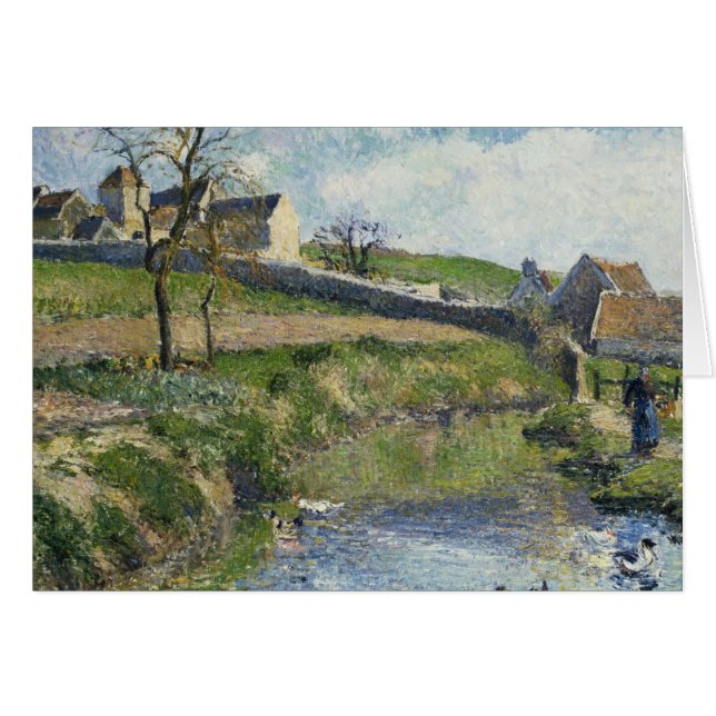 Camille Pissarro | The Farm at Osny, 1883 Hälsningskort (Framsidan Horizontal)